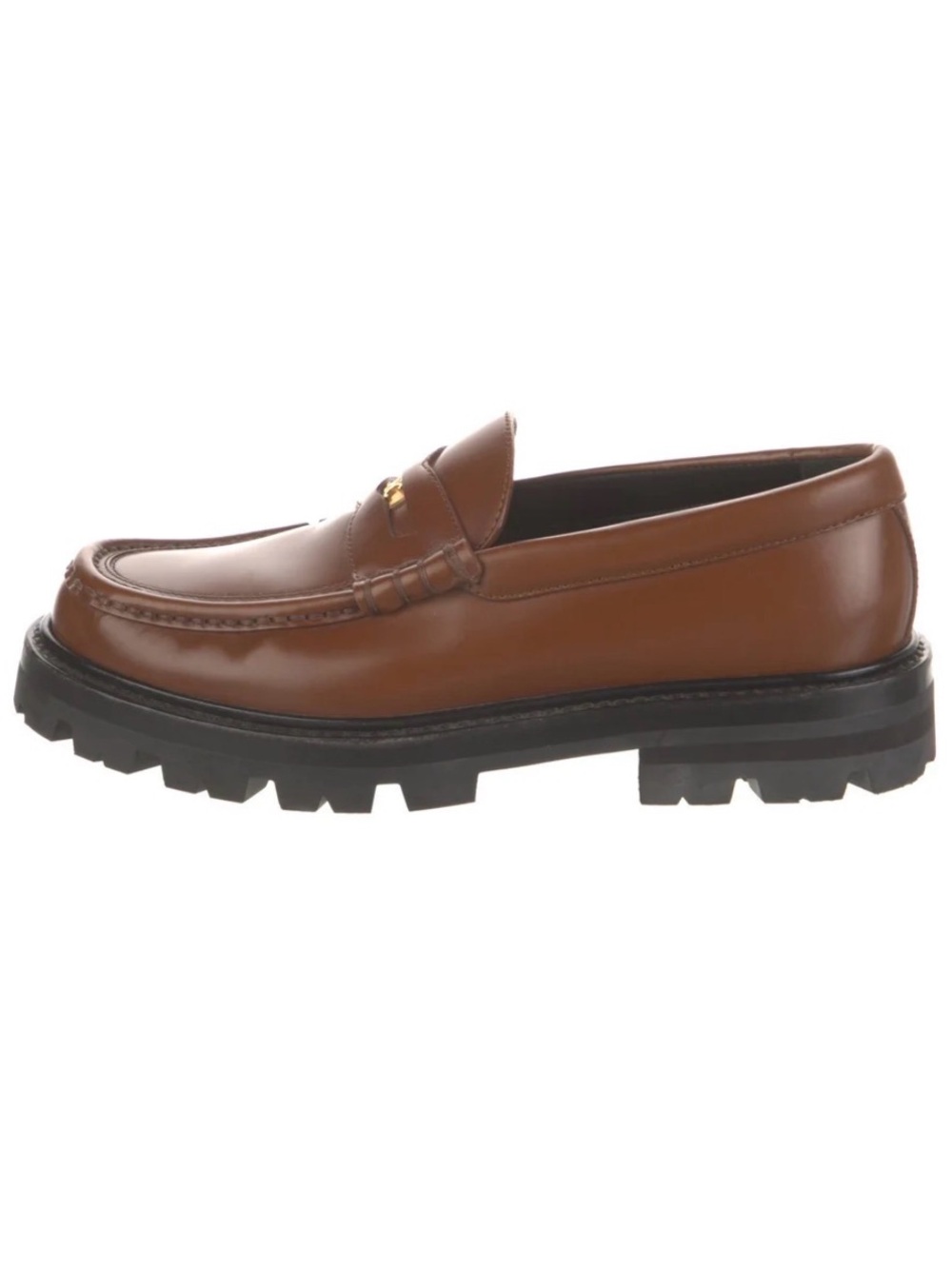 Celine Tan Leather Penny Loafers with Gold Thriomphe size 38 US 8 w/receipt - Picture 2 of 13